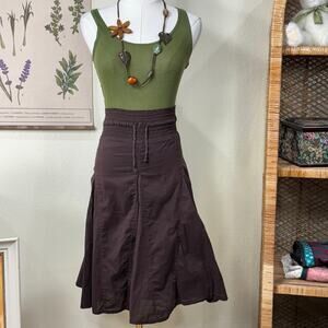 Vintage 90s Y2k Brown Pleated Skirt Forest Fairy Grunge Coastal Cowgirl Boho M